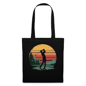 Retro Golfer Golf Swing Gifts for Golfer Players - Stoffbeutel - Schwarz - Vorne
