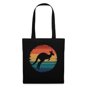 Rétro Vintage Kangourou Amoureux des animaux Faune - Sac en tissu - noir - Devant