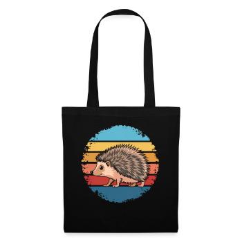 Retro Vintage Hedgehog Animal Lover Nature Gifts - Tote Bag - black - Front