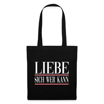 Liebe Sich Wer Kann für den Partner - Stoffbeutel - Schwarz - Vorne