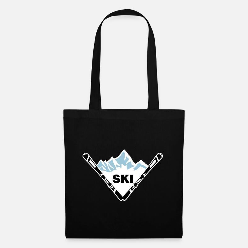 Ski und Berg - Stoffbeutel - Schwarz