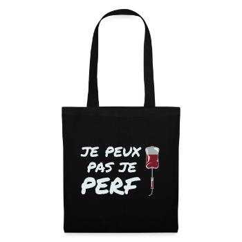 Ich kann nicht perf, Krankenschwester Humor Geschenkidee - Stoffbeutel - Schwarz - Vorne