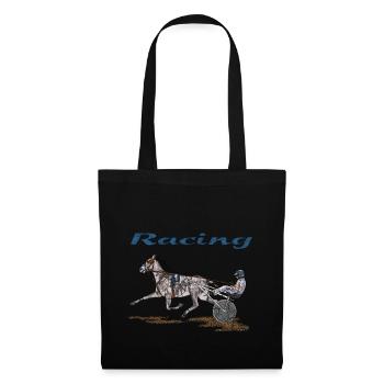 Racehorse with jockey in dynamics - Tote Bag - black - Front