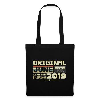 Juin 2019 Vintage Nées En Juin 2019 Anniversaire - Sac en tissu - noir - Devant