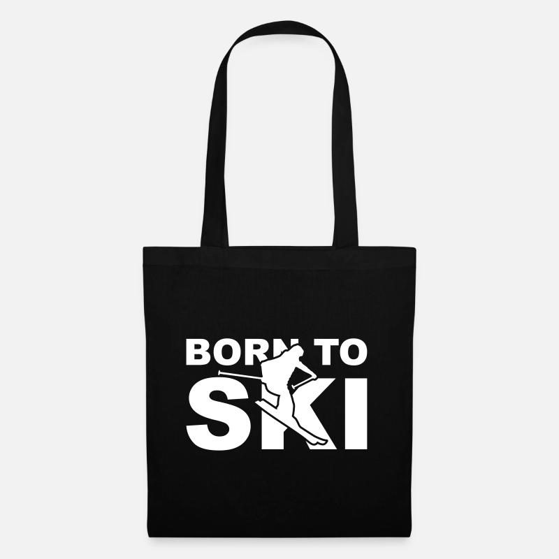 Born to ski - Stoffbeutel - Schwarz