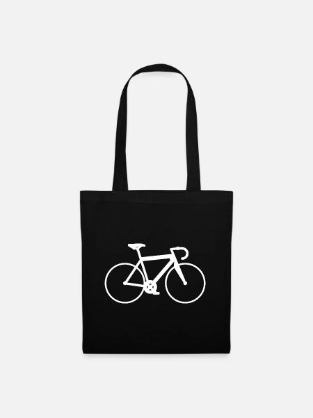Triathlon Fahrrad LIEBE HERZ Geschenk Radfahrer - Stoffbeutel - Schwarz