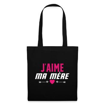 J’aime ma mère fête des mères - Sac en tissu - noir - Devant