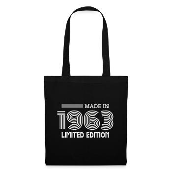 1963 Geburtstagsgeschenk 1963 Geschenkidee - Stoffbeutel - Schwarz - Vorne