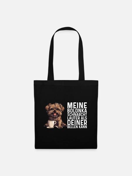 Meine Bolonka schnarcht lauter - Bolonka Zwetna - Stoffbeutel - Schwarz