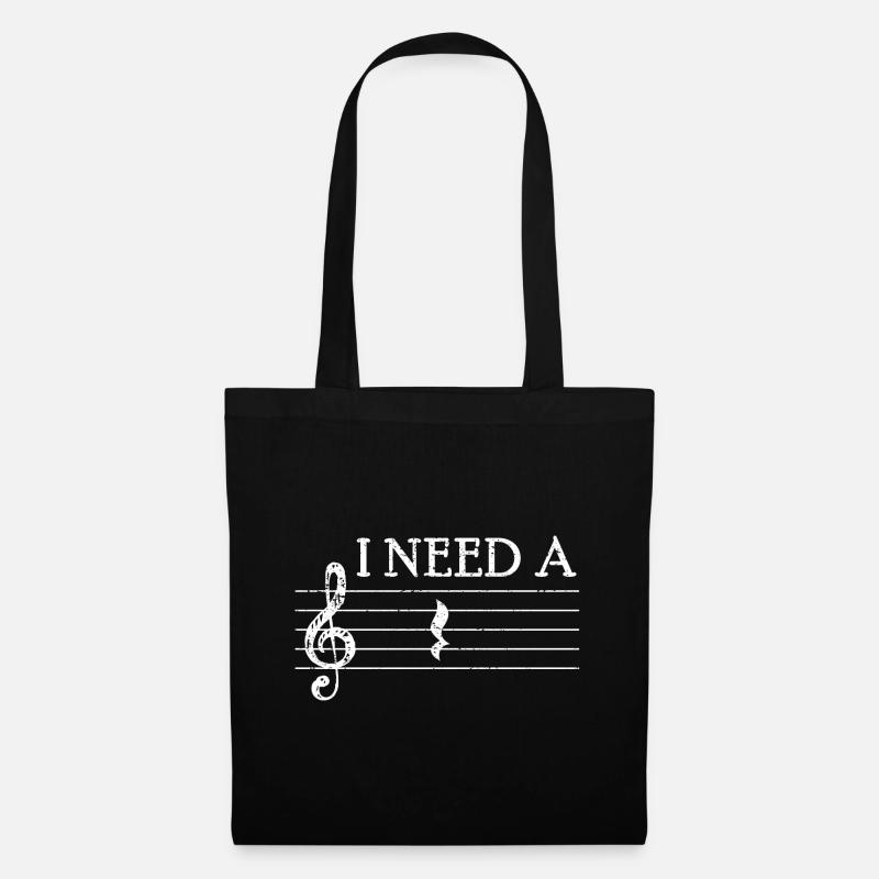 Pause singing Musiker Musiklehrer Music Chor clef - Stoffbeutel - Schwarz