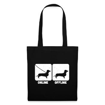 Teckel - Sac en tissu - noir - Devant