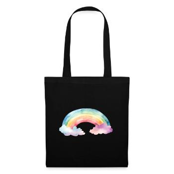 Aquarell Regenbogen - Stoffbeutel - Schwarz - Vorne