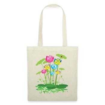 fleurs de nénuphars colorés - Sac en tissu - nature - Devant