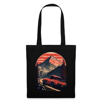 sports car, vintage car, mountains, road - Tote Bag - black - Front