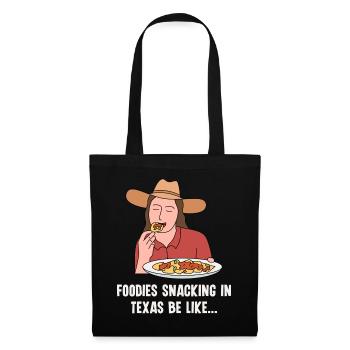 Nachos Snack Texas Design für stolze Texaner - Stoffbeutel - Schwarz - Vorne
