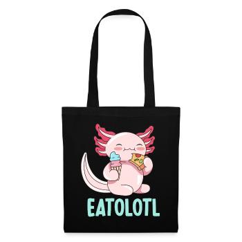 Eatolotl Pun Design for Axolotl Lovers - Tote Bag - black - Front