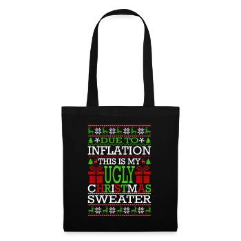 Due to Inflation - Ugly Christmas Sweater - Tote Bag - black - Front
