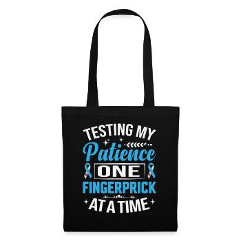Tester ma patience une piqûre de doigt à la fois - Sac en tissu - noir - Devant