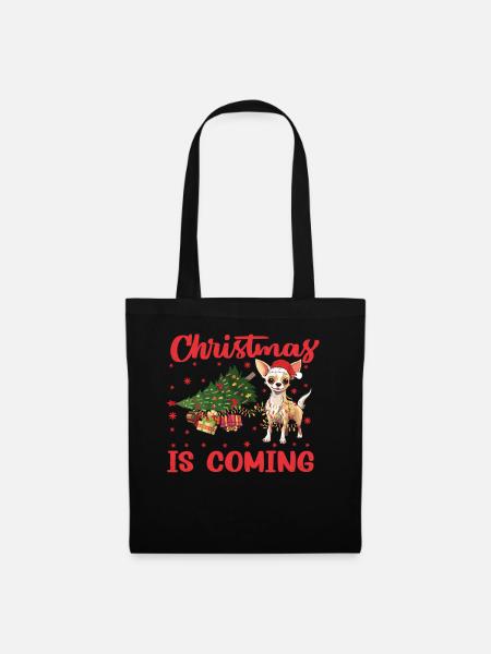 Christmas Is Coming Dog Version - Stoffbeutel - Schwarz