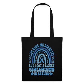 La vie m’a donné le diabète et une douce petite amie - Sac en tissu - noir - Devant