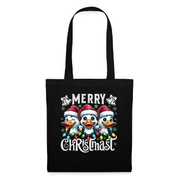 MERRY ChristMAST - Weihnachtsgans Festtagsessen - Stoffbeutel - Schwarz - Vorne