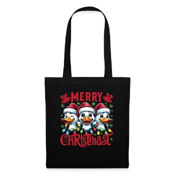 MERRY ChristMAST - Weihnachtsgans Festtagsessen - Stoffbeutel - Schwarz - Vorne