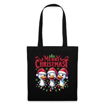 MERRY ChristMAST - Weihnachtsgans Festtagsessen - Stoffbeutel - Schwarz - Vorne