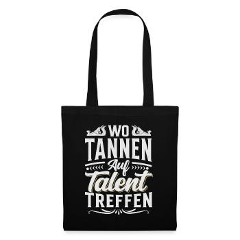 Retro Förster Waldarbeiter Spruch - Tanne - Stoffbeutel - Schwarz - Vorne