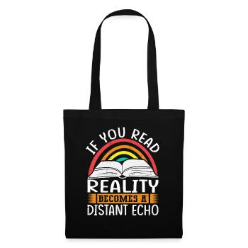 Dicton de livre inspirant - lecteur de livre - Sac en tissu - noir - Devant