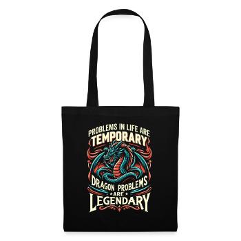 Les problèmes des dragons sont légendaires – Médiéval - Sac en tissu - noir - Devant