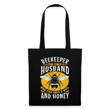 Funny Beekeeper Spruch - Gatte und Ehemann - Stoffbeutel - Schwarz - Vorne