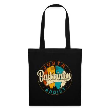 JUST A BADMINTON ADDICT - Retro Vintage - Stoffbeutel - Schwarz - Vorne