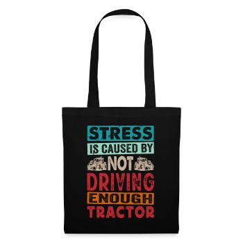 Rétro Tractor Harvest Time - Stress Dire Anglais - Sac en tissu - noir - Devant
