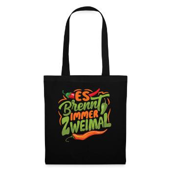 Il brûle toujours deux fois - Sauce piquante Chili Cook - Sac en tissu - noir - Devant