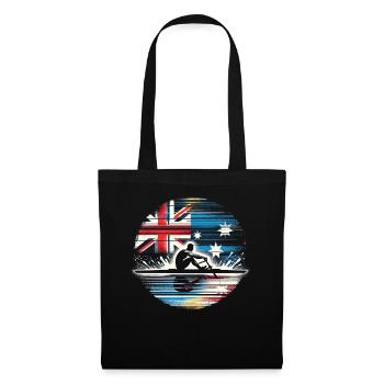 Australie Drapeau Aviron Mâle Sculling Patriot Lover - Sac en tissu - noir - Devant
