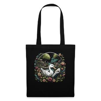 Livre de lecture de canard – Paysage marin de pleine lune - Sac en tissu - noir - Devant