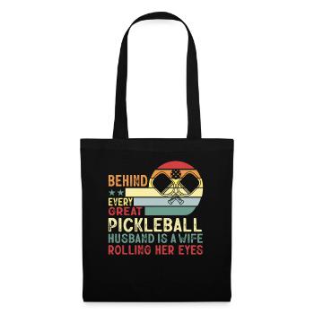 Frau Pickleball Partner Pickleball Paar Liebhaber - Stoffbeutel - Schwarz - Vorne