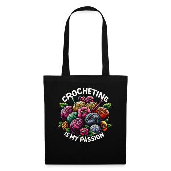 Crochet Crochet Crochet Fil Tricot Citations - Sac en tissu - noir - Devant