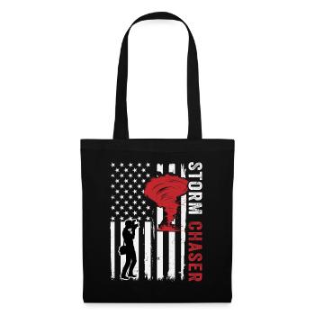 Drapeau des États-Unis, chasseur de tornades des États-Unis - Sac en tissu - noir - Devant