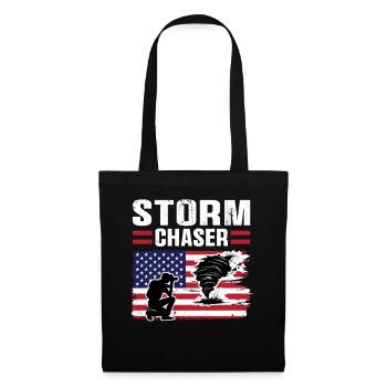 Usa-flagge Tornado Chaser - Stoffbeutel - Schwarz - Vorne