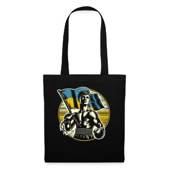 Boxer ukrainien - Drapeau de boxe vintage Ukraine - Sac en tissu - noir - Devant