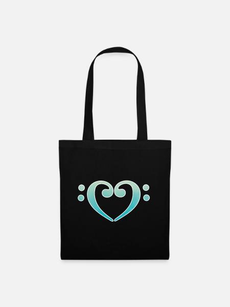 Bass Wrench Heart - Tote Bag - black