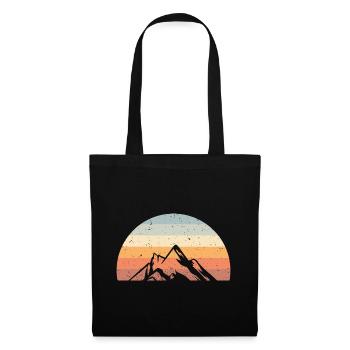 Mountains Hiking Mountains Retro Vintage - Tote Bag - black - Front