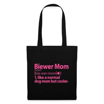 Biewer Yorkshire Terrier Maman Maman Maîtresse Disant - Sac en tissu - noir - Devant