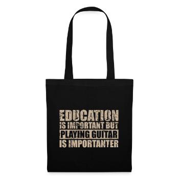 Playing guitar is importanter - Musik - Stoffbeutel - Schwarz - Vorne