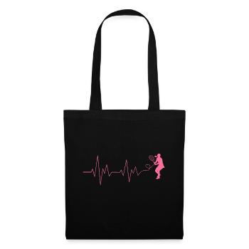 Joueur de tennis Heartbeat Cadeau de joueur de tennis - Sac en tissu - noir - Devant