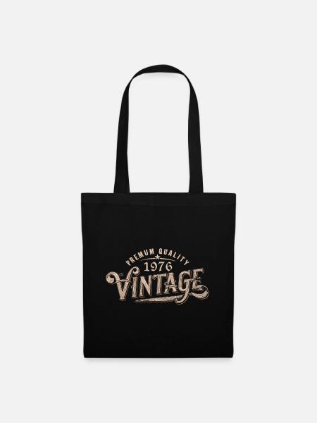 1976 Jahrgang 1976 Retro 1976 Geburtstagsgeschenk - Stoffbeutel - Schwarz