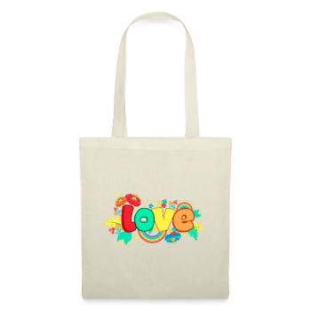 L’amour et les fleurs - Sac en tissu - nature - Devant
