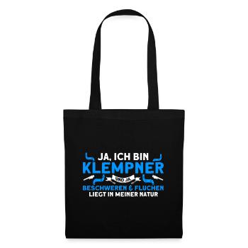 Sanitär Klempner Anlagenmechaniker Geschenk - Stoffbeutel - Schwarz - Vorne