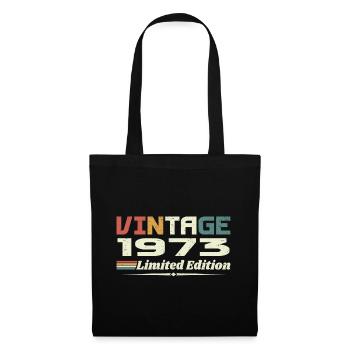 Jahrgang 1973 Geschenk 1973 Geburtstag 1973 Retro - Stoffbeutel - Schwarz - Vorne